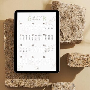 2025 Printable calendar; Single page calendar; Full year calendar; Office 2025 calendar ; Digital 2025 Calendar