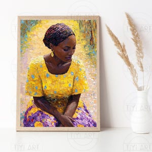 Afrikanische Frau Porträt - Ethnische Wohnkultur - Moderne Kunst - Afrikanische Kunst - Druckbare Wandkunst - Afrikanische Wohnkultur - Afrikanisches Ölgemälde