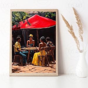 Vintage African Art - African Contemporary Art - Ethnic Wall Art - African Home Decor - African Art - Printable Art - Colorful Wall Art