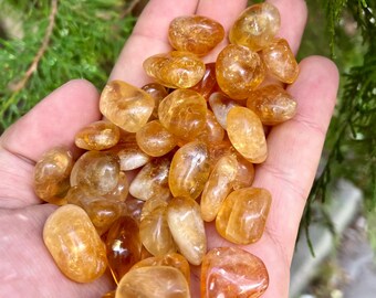 30 Pieces Citrine Tumbled Stones – Natural Polished Healing Crystals for Abundance, Energy, Manifestation