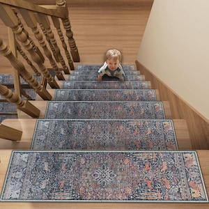 Bohemian Custom Size Stair Runner Carpet - Stair Treads Carpet for Wooden Steps - Washable Stair Mat - Kilim Runner Rug - Boho Home Decor