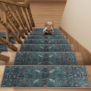 Custom Size Stair Runner Rug - Stair Runner Carpet - Stair Carpet Treads - Traditional Hallway Runner Rug - Washable Rug - Stair Home Decor