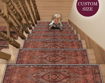 Custom Size Bohemian Stair Treads Traditional Stair Runner