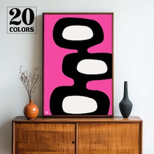 Mid Century Modern Abstract Atomic Art Print - Small and Large Sizes in 20 Colors To Choose From