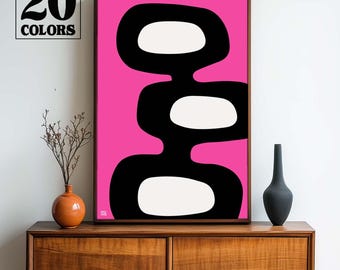 Mid Century Modern Abstract Atomic Art Print - Small and Large Sizes in 20 Colors To Choose From