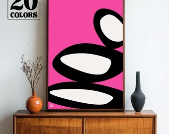 Mid Century Modern Abstract Atomic Art Print - Small and Large Sizes in 20 Colors To Choose From