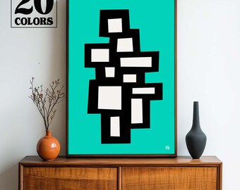 Abstract Atomic Pop Art Colorful Fun Mid Century Modern Print Collection - Small and Large Sizes in 20 Colors To Choose From