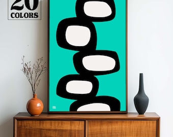 Mid Century Modern Abstract Atomic Art Print - Small and Large Sizes in 20 Colors To Choose From