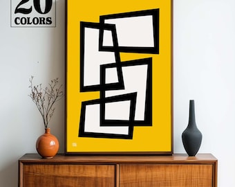 Mid Century Modern Abstract Atomic Art Print - Small and Large Sizes in 20 Colors To Choose From