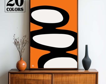 Retro Atomic Abstract Mid Century Modern Design Art Print - Small and Large Sizes in 20 Colors To Choose From