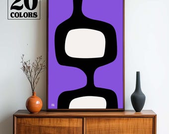 Mid Century Modern Abstract Atomic Art Print - Small and Large Sizes in 20 Colors To Choose From