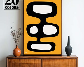 Retro Atomic Abstract Mid Century Modern Design Art Print - Small and Large Sizes in 20 Colors To Choose From