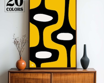 Abstract Atomic Pop Art Colorful Fun Mid Century Modern Print Collection - Small and Large Sizes in 20 Colors To Choose From
