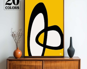 Abstract Atomic Mid Century Modern Print Collection - Fun Bright Colors - Small and Large Sizes in 20 Colors To Choose From