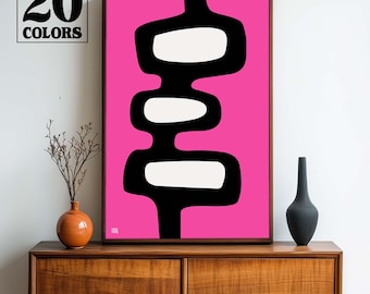 Abstract Retro Mid Century Modern Abstract Atomic Art Print -  Small and Large Sizes in 20 Colors To Choose From