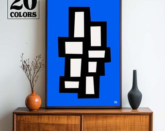 Abstract Atomic Pop Art Color Mid Century Modern Print Collection - Small and Large Sizes in 20 Colors To Choose From