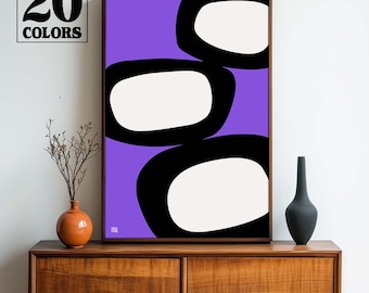 Mid Century Modern Retro Abstract Atomic Art Print - Small and Large Sizes in 20 Colors To Choose From