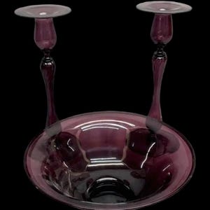 Steuben Glass Candlesticks - Etsy