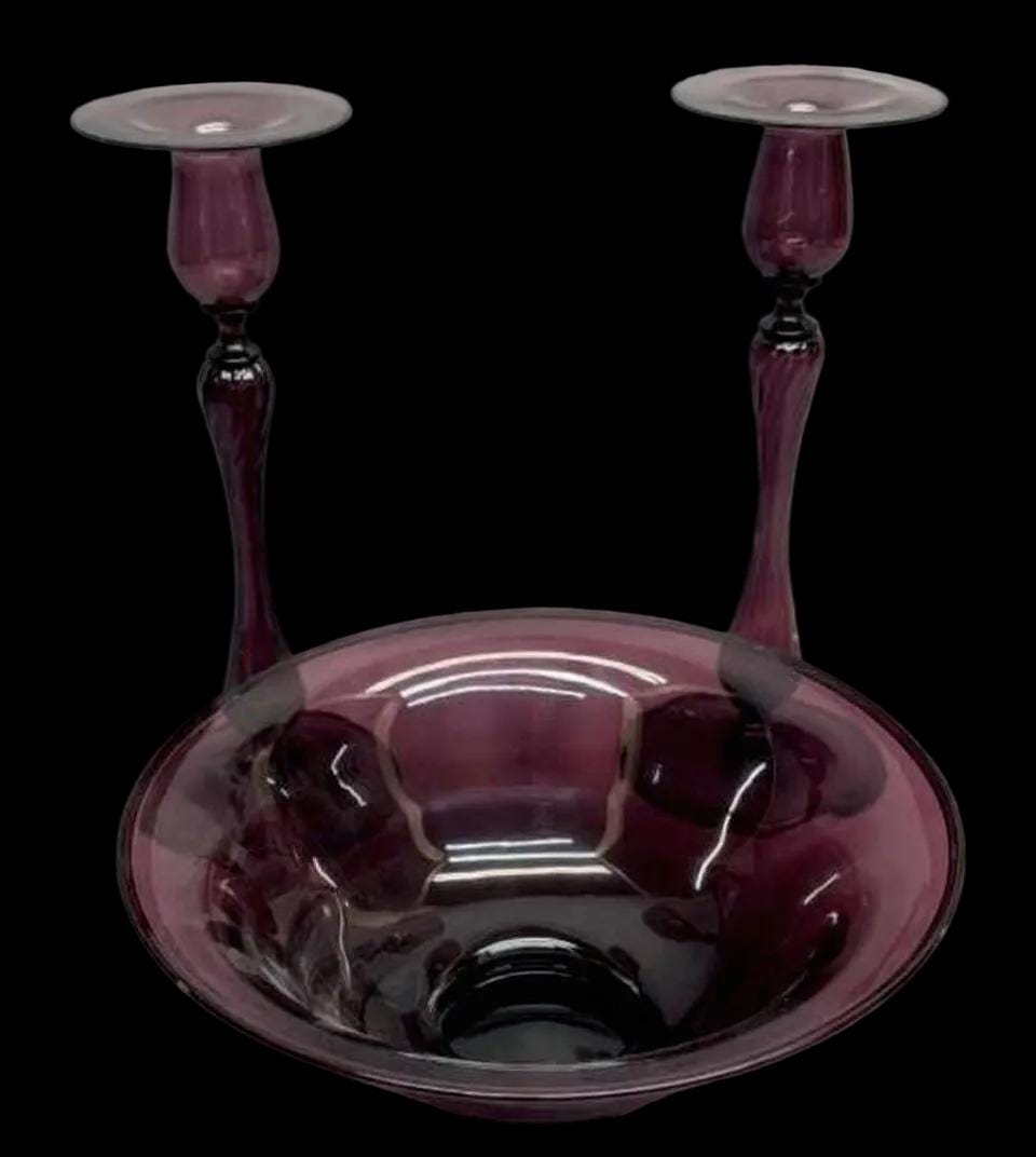 Steuben Glass Candlesticks - Etsy