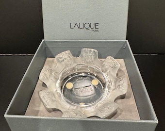 Lalique Crystal ラリック　ライオン　ヘッド　灰皿　未使用　美品 Lion by Lalique France Crystal 5 3/4