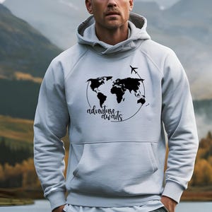 Reise Hoodie. Urlaub Hoodie, Travel, Weltkarte Hoodie, Unisex Heavy Blend™ Hooded Sweatshirt