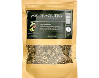Té de la paz para el síndrome premenstrual / Alivio a base de hierbas para los calambres, el equilibrio hormonal y el bienestar menstrual