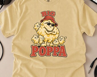 Funny Popcorn DAD Comfort Colors T-Shirt, Retro Graphic Tee, Hip Hop Inspired Food Pun Shirt, Father Day Gift, Dad XMAS Present