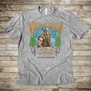 Viking Brew T-Shirt, Craft Beer Lover, Gift for Beer Lovers, Beer Shirts Men, Drinking Tee, Vintage Washed Shirt, Retro Distressed Shirt