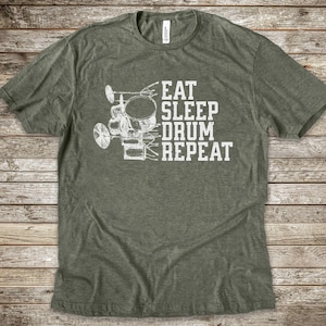 Gift For Drummer, Eat Sleep Drum Repeat T-Shirt, Funny Drummer Tee, Rock Band Shirt, Drummer Gifts, Drums, Musician Shirt, Gifts For Men