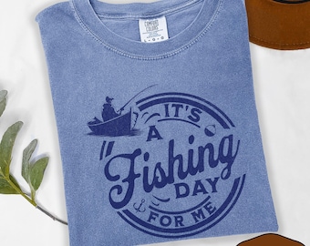 Comfort Colors Fishing Boat T-Shirt: Lake Life Graphic Tee