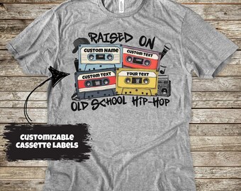 Custom Cassette Hip-Hop T-Shirt, Vintage Music Shirt, Personalized Custom 90's Tee, Music Lover Gift, 80s & 90's Old School Hip Hop Shirt