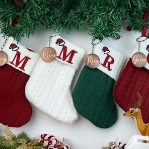Mini Christmas Stockings with Name Charm,Custom Christmas Stockings,Holiday Stockings Gifts,Stockings for Kids,Christmas Gifts for Kids Baby