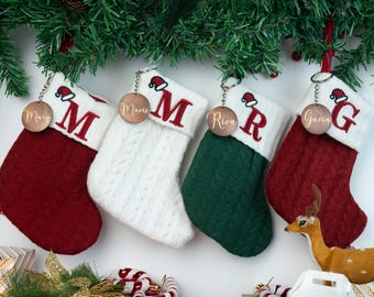 Mini Christmas Stockings with Name Charm,Custom Christmas Stockings,Holiday Stockings Gifts,Stockings for Kids,Christmas Gifts for Kids Baby