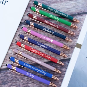 Aangepaste gegraveerde pen voor docenten, gepersonaliseerde touch-pen cadeau voor vrouwen, collega's, bedankje, waardering leraar, kantoorbenodigdheden