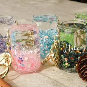 Kawaii Glitzer Schlüsselanhänger, Schlüsselanhänger süß, Treibflasche Treibsand Schlüsselanhänger, Taschenanhänger Schlüsselanhänger, Y2K Cartoon Schlüsselanhänger, Geschenk für die beste Freundin