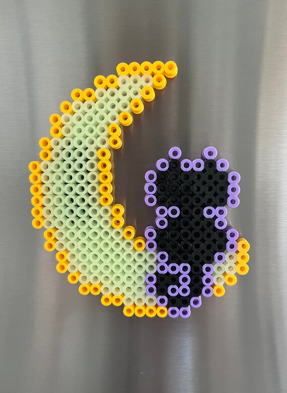 Cat Moon Perler Bead Magnet