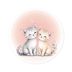 Cute Cat Stickers, Pet-themed Decor, Indoor/Outdoor Use, Perfect for Gifts, Cat Mom, Kawaii Stickers,Valentine&#39;s Day gift for her,