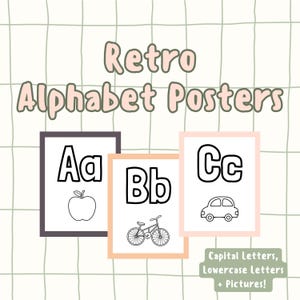 Retro Alphabet Posters with Pictures/ ABC Posters/ Classroom Decor/ Teacher Resources