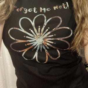 Forget Me Not Women&#39;s T-Shirt - Soft Cotton Floral Graphic Tee for Casual Wear - great for birthday seasonal and holiday gifts
