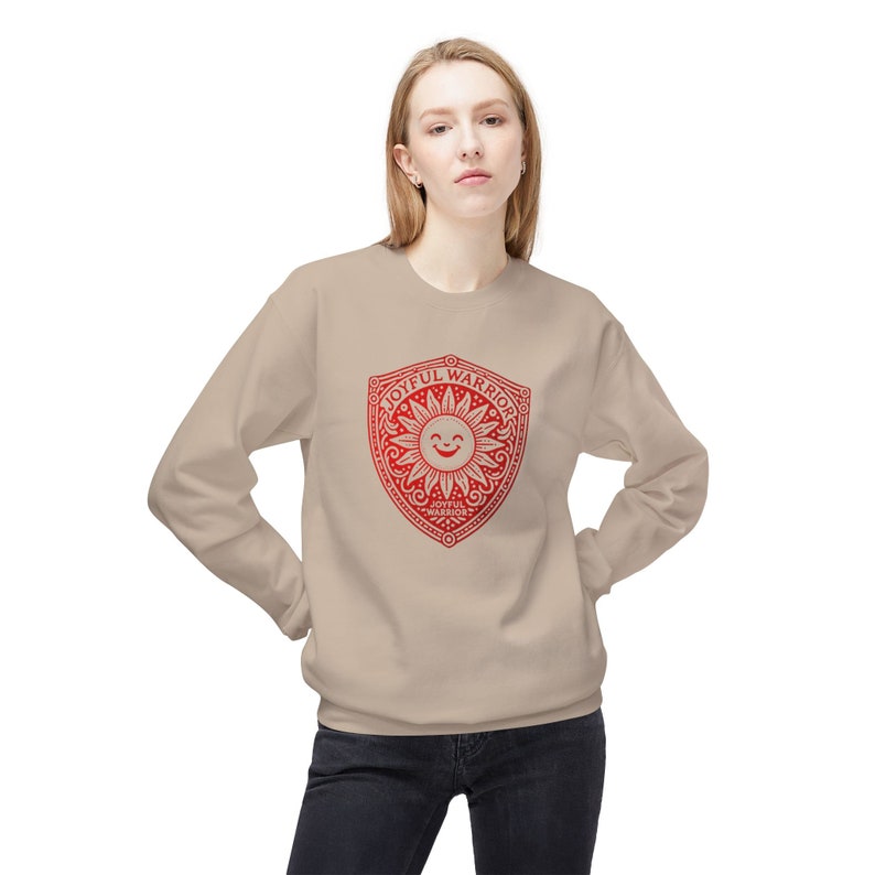 Joyful Warrior RED Shield Sweatshirt Joyful Sun Graphic for Women ...