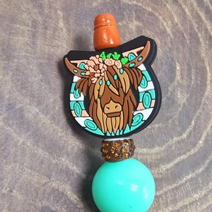 Cute Highland Cow Beaded Pen