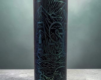Alaska Laser Engraved Travel Tumbler, 20 oz. with Straw and Brush
