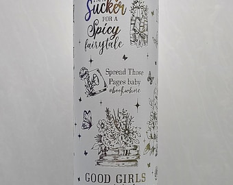 Laser Engraved Dark Romance Reader's Travel Tumbler, 20 oz. with Straw and Brush