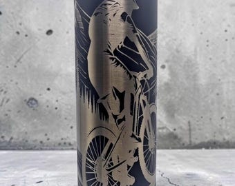 Laser Engraved Mountain Biker Travel Tumbler, 20 oz.