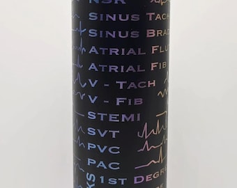 Laser Engraved EKG Heart Beat Strip Travel Tumbler, 20 oz.
