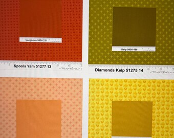 MODA 2026 NEW colors - 1 yard Bella Solid and 1 yard coordinating print called Scenery! All 100% cotton fabric - beautiful new FALL colors
