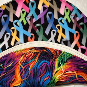 Microwave Tortilla Warmer Mixed Cancer Ribbon Rainbow Mane print fabric great to warm up biscuits, muffins, rolls and more - table top pad