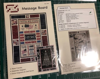 FREE Shipping USA - Quilt Chef Message Board pattern QCJ1601 - not ready made - pattern only- fabrics NOT included