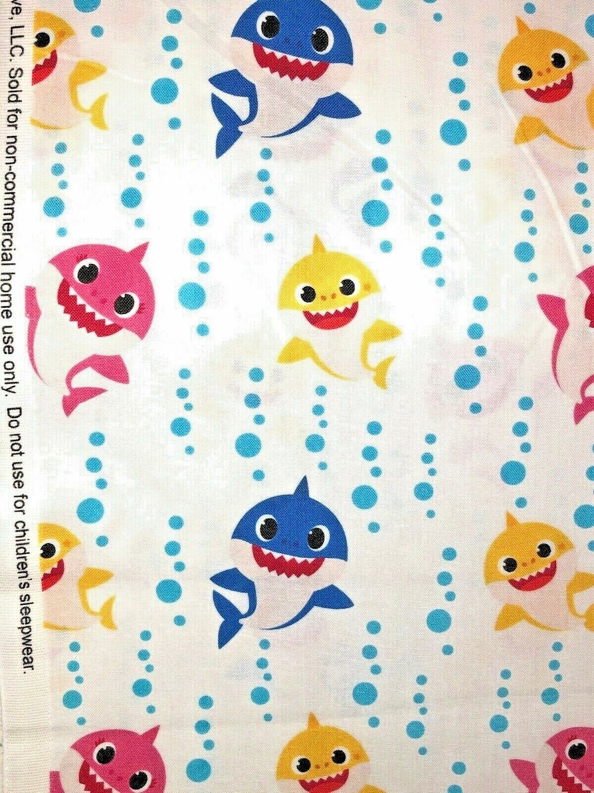 Nickelodeon Baby Shark 44 100% Cotton Baby Sharks Sewing & Craft Fabric 8  yd By the Bolt, Multi-color 