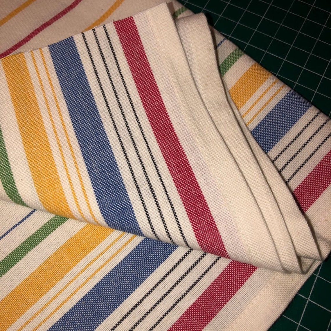 MODA 100 cotton toweling fabric retro looking Stripes Etsy